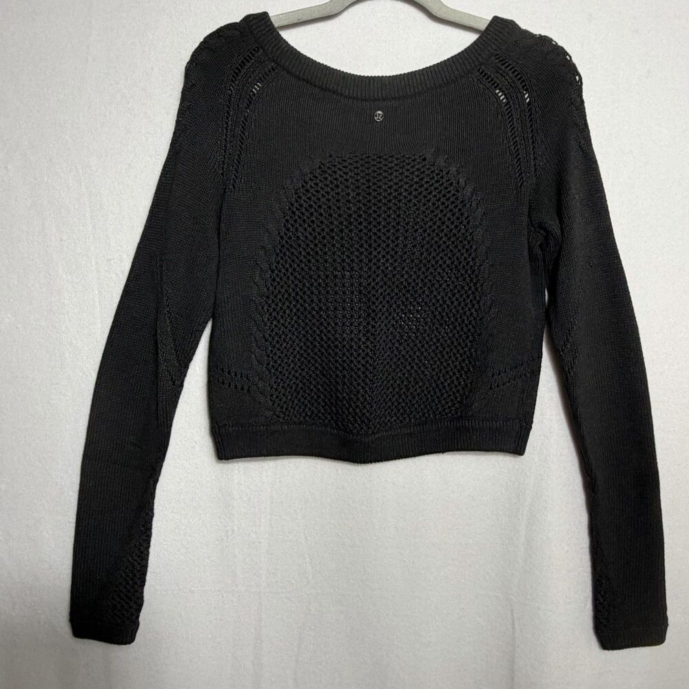 Lululemon Dark Gray Be Present Pullover Cropped Knit Sweater Size 4 Loungewear